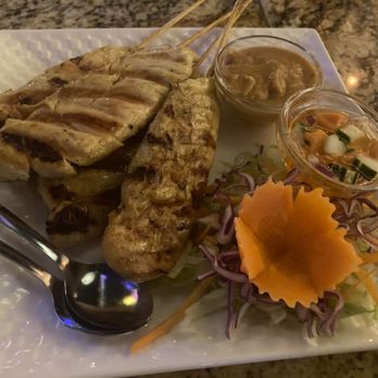 Brown Sugar Cafe - Satay Chicken appetizer - Thai Near Me - Boston, Massachusetts Brown Sugar Cafe - Satay Chicken appetizer - Thai Near Me - Boston, Massachusetts