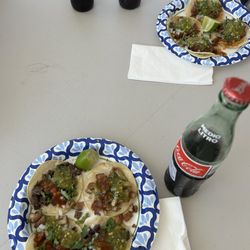 Chicken, asada, birria tacos