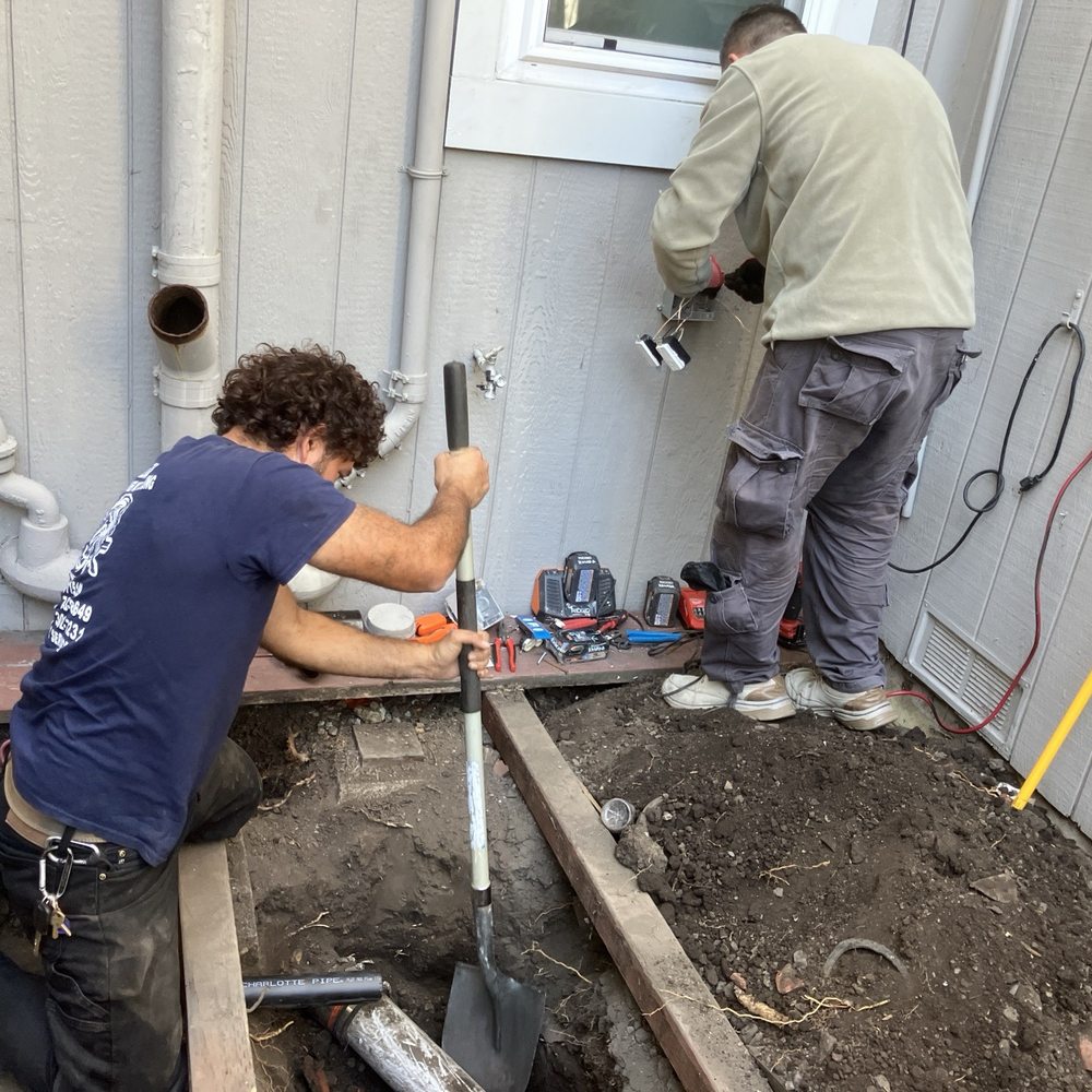 Max Electric - Andrei working while the plumbers were also doing a major repair project in the same area = added challenge! - Electricians Near Me - San Francisco, California