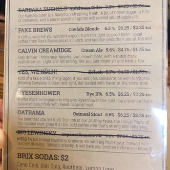 Presidential Brewing Co. - Beer menu- once they've tapped out they're done. - Breweries Near Me - Portage, Michigan Presidential Brewing Co. - Beer menu- once they've tapped out they're done. - Breweries Near Me - Portage, Michigan