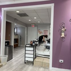 Pedicure area in the back.