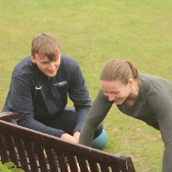James Brooks Personal Trainer - With a client...