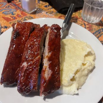 Double LL Steakhouse & Saloon - Half rack of ribs with mashed potato - Steakhouses Near Me - Visalia, California