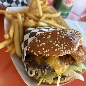 Burger District LA - Surf & Turf with French Fries. - Burgers Near Me - Los Angeles, California Burger District LA - Surf & Turf with French Fries. - Burgers Near Me - Los Angeles, California