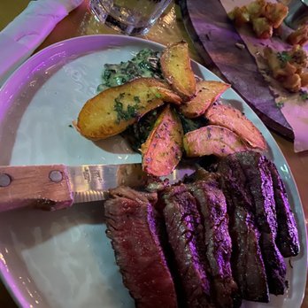 Flamingo Deck - Unbelievable ribeye. Super tender perfectly prepared. Potatoes were meh. Good creamed spinach. Little steep at $59 though - New American Near Me - San Diego, California