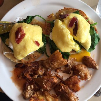 Sorriso Kitchen - Eggs Benedict with spinach and bacon cuts on top - Breakfast & Brunch Near Me - Chatham, New Jersey Sorriso Kitchen - Eggs Benedict with spinach and bacon cuts on top - Breakfast & Brunch Near Me - Chatham, New Jersey