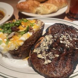 Bone-In Ribeye and Loaded Baked Potato