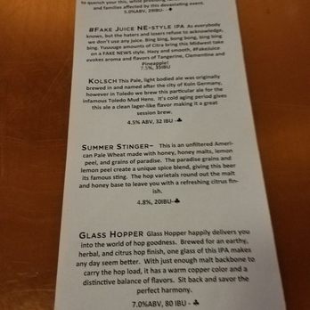 Maumee Bay Brewing - Other side of beer menu - Brewpubs Near Me - Toledo, Ohio Maumee Bay Brewing - Other side of beer menu - Brewpubs Near Me - Toledo, Ohio