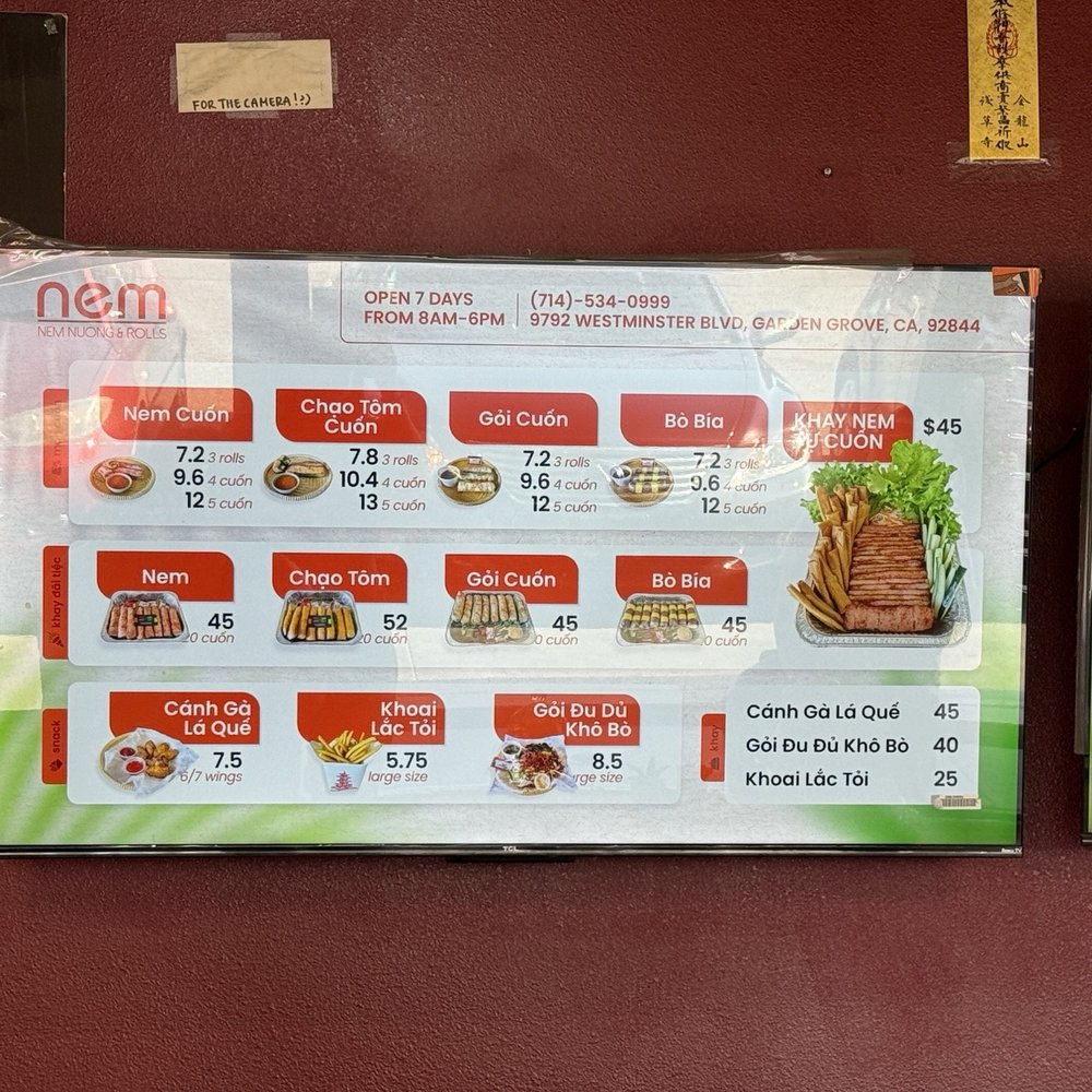Menu as of 6/27/25 Menu as of 6/27/25