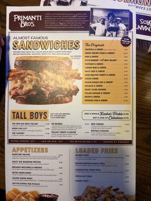 Menu photo 1 Primanti Bros. Restaurant and Bar Monroeville, PA Menu photo 1 Primanti Bros. Restaurant and Bar Monroeville, PA
