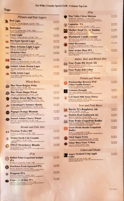 Menu photo 5 Fat Willy's Mesa, AZ