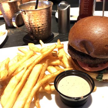 Colton's Social House - Veggie burger with fries - New American Near Me - Clovis, California Colton's Social House - Veggie burger with fries - New American Near Me - Clovis, California