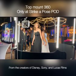 Strike a Pose POD - Worlds 1st Top Mount 360 Booth with patent pending. Voted Best for 2022. Only at Strike a Pose POD San Diego