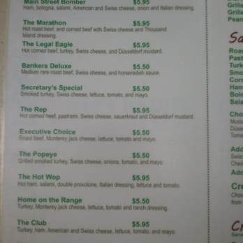 Main Street Deli Bar and Arcade - Some of the Specialty Sandwiches Menu - Delis Near Me - Findlay, Ohio