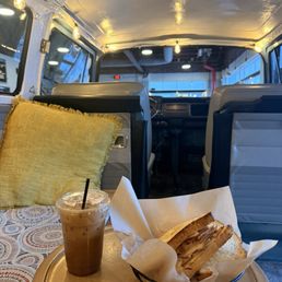 Peach Cold Brew - 16oz and Chipotle Chicken Sandwich - Regular Peach Cold Brew - 16oz and Chipotle Chicken Sandwich - Regular