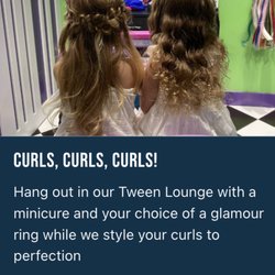 Sharkey's Cuts For Kids - Chill in our Tween Lounge with a minicure & glam ring while we style your curls to perfection!