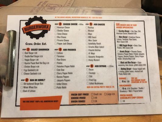 Menu photo 1 Burgerworx Asheville, NC