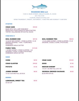 Menu photo 1 Roadside Barbeque Belle Glade, FL