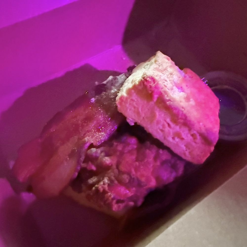 Hot Hands Pie & Biscuit - Maple fried chicken biscuit (my photo does not do it justice) - Desserts Near Me - Saint Paul, Minnesota Hot Hands Pie & Biscuit - Maple fried chicken biscuit (my photo does not do it justice) - Desserts Near Me - Saint Paul, Minnesota