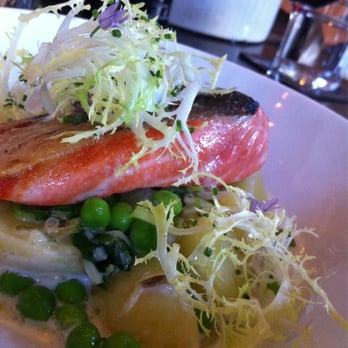 Frances - Salmon with butterball potatoes and peas. - New American Near Me - San Francisco, California