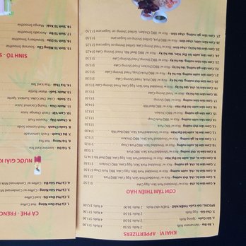 Com Tam Thien Hao - Menu part 1 - Vietnamese Near Me - Westminster, California