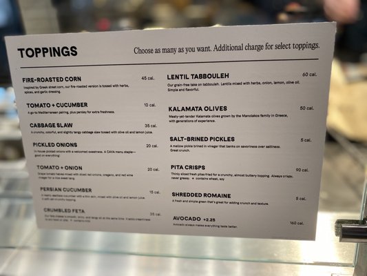 Menu photo 3 CAVA Winter Springs, FL