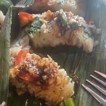 Attraros Thai Eatery - Filet in plantain leaf so delish and tender - Thai Near Me - Oakland, California
