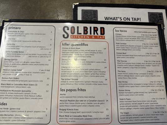Menu photo 1 Solbird Kitchen & Tap Fort Wayne, IN