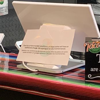 Tacos Padrisimo - Disclaimer of up charge on steak - Mexican Near Me - Winter Garden, Florida