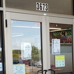 Store number and sign on window