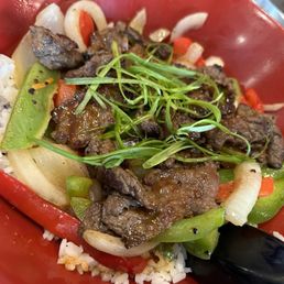 Korean BBQ beef rice bowl