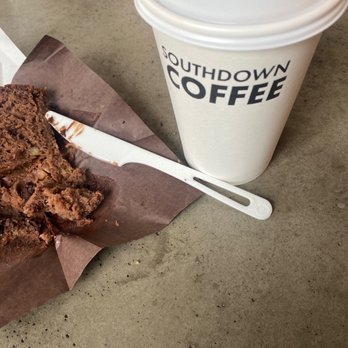 Southdown Coffee - Glen Cove - Banana muffin and drip coffee - Coffee Roasteries Near Me - Glen Cove, New York