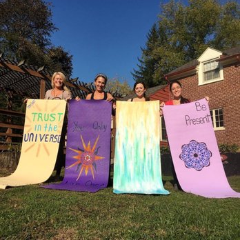 Healing Hearts Wellness - A group of friends and family at our paint your own mat workshop - Yoga Near Me - Exton, Pennsylvania