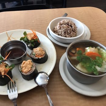Red Curry Vegan Kitchen - Tokyo roll, tum yum soup. The soup is okay. - Vegan Near Me - Flagstaff, Arizona Red Curry Vegan Kitchen - Tokyo roll, tum yum soup. The soup is okay. - Vegan Near Me - Flagstaff, Arizona