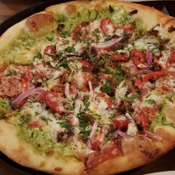 Slackwater - Iron Horse Pizza with Green Goddess sauce instead of marinara. - Pizza Near Me - Sandy, Utah