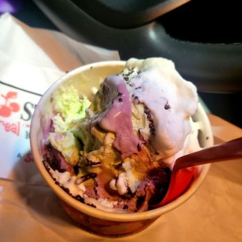 Bruster's Real Ice Cream - You can see Black Raspberry ice cream peeking through. Black raspberry seeds included. - Ice Cream & Frozen Yogurt Near Me - Fort Mill, South Carolina