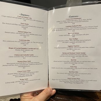 The Carriage House - Menu tonight - Wine Bars Near Me - Darrow, Louisiana