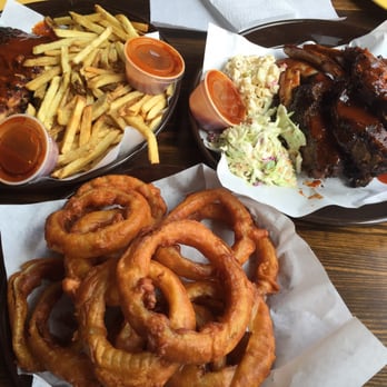 Phil's BBQ - Full Beef Rib Dinner, 1/2 Baby Back Dinner, Large Onion Rings. - Barbeque Near Me - San Diego, California