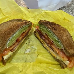 Ham, egg and cheese breakfast sandwich Ham, egg and cheese breakfast sandwich