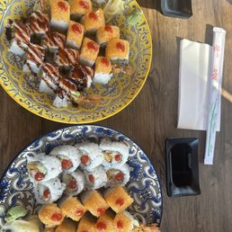 2 Spicy Crunchy Shrimp Roll, 911 Roll, Red Dragon Roll 2 Spicy Crunchy Shrimp Roll, 911 Roll, Red Dragon Roll