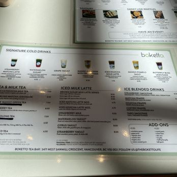 Boketto Tea Bar - March 2024 - Bubble Tea Near Me - Vancouver, British Columbia Boketto Tea Bar - March 2024 - Bubble Tea Near Me - Vancouver, British Columbia