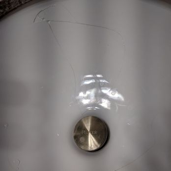 Sleep Inn - Sink completely cracked. Room 105 - Hotels Near Me - Hickory, North Carolina
