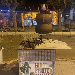 Silk Road Kebab House - Hot fruity wine served outside