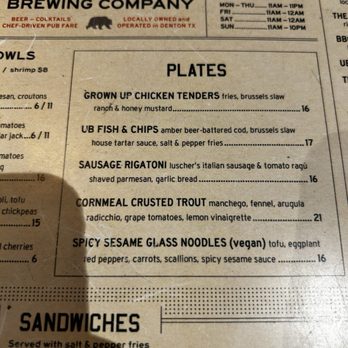 Union Bear Brewing - Menu - entrees - Breweries Near Me - Denton, Texas Union Bear Brewing - Menu - entrees - Breweries Near Me - Denton, Texas