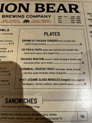 Menu photo 1 Union Bear Brewing Denton, TX Menu photo 1 Union Bear Brewing Denton, TX