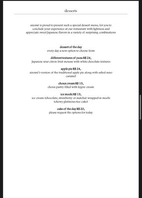 Menu photo 3 Aizomê São Paulo, SP