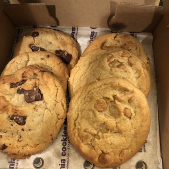 Insomnia Cookies - Chocolate Chunk Cookie and Peanut Butter Chip Cookie - Food Delivery Services Near Me - New York, New York