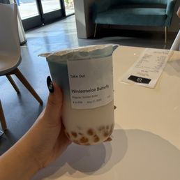Winter melon butterfly milk tea