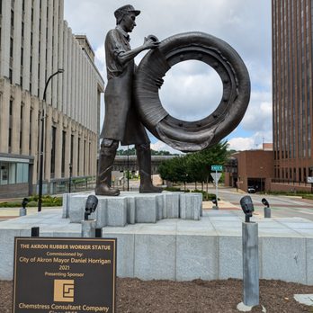 Akron Rubber Worker Sculpture - Akron Rubber Worker Sculpture - Landmarks & Historical Buildings Near Me - Akron, Ohio Akron Rubber Worker Sculpture - Akron Rubber Worker Sculpture - Landmarks & Historical Buildings Near Me - Akron, Ohio