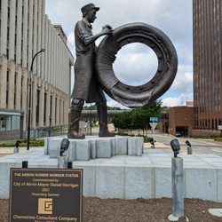 Akron Rubber Worker Sculpture - Akron Rubber Worker Sculpture